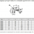 УГЛОВОЙ АДАПТЕР NPT 90° С НАКИДНОЙ ГАЙКОЙ 306302