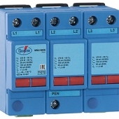 Трехфазные УЗИП класса I+II ограничивающего типа для сетей с системой заземления типа TN-C. UN = 400/230 В. Iimp(L/PEN) (10/350)= 12, 20 кА.