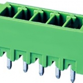 ECH350VM-04P Клеммник 4 конт. "вилка" шаг 3.50 мм с боков. резьб. отверст вертик. на плату до 300В/8А зеленый