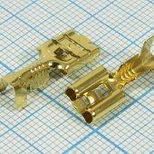 Клемма "ножевая" неизолированная под пайку и обеим Q-9053 TRF гнездо 6,4х0,8 